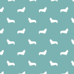 marine blue corgi silhouette dog fabric cute dog design pets fabric for sewing