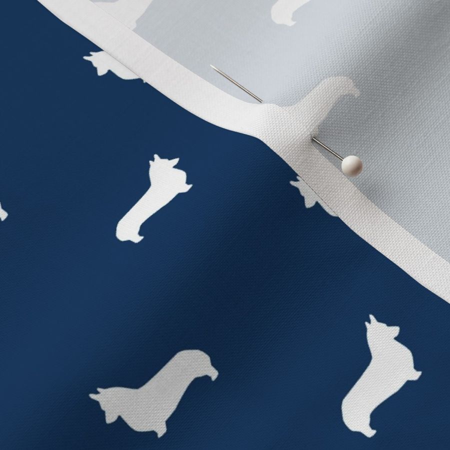 navy corgi silhouette dog fabric cute dog design pets fabric for sewing