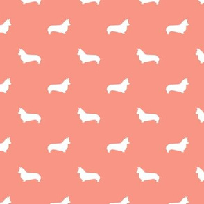 peach corgi silhouette dog fabric cute dog design pets fabric for sewing