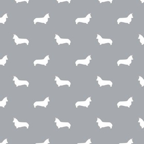 quarry grey corgi silhouette dog fabric cute dog design pets fabric for sewing