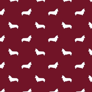 ruby red corgi silhouette dog fabric cute dog design pets fabric for sewing