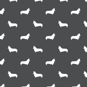 shadow grey corgi silhouette dog fabric cute dog design pets fabric for sewing