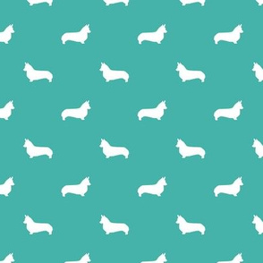 turquoise corgi silhouette dog fabric cute dog design pets fabric for sewing