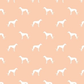 apricot greyhound dog silhouette fabric