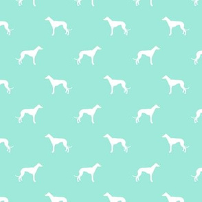 aqua greyhound dog silhouette fabric