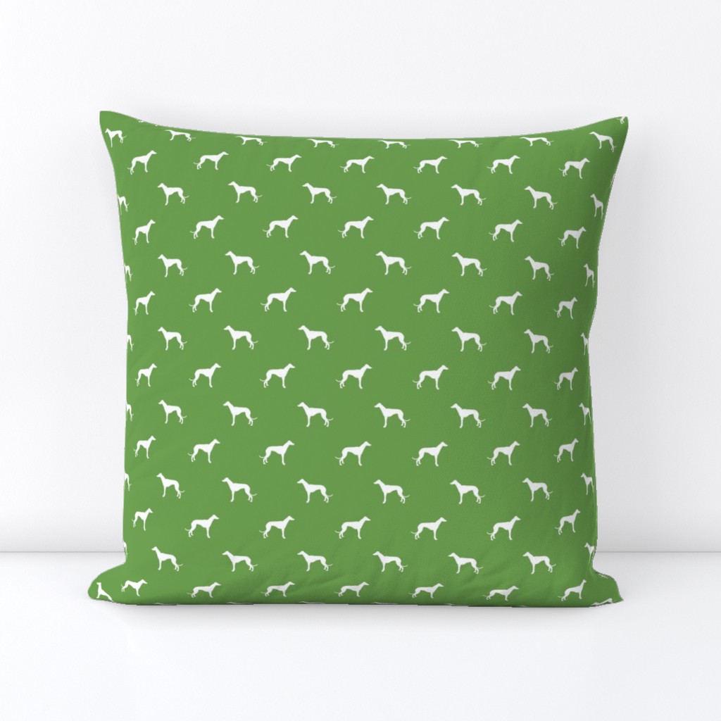 asparagus green greyhound dog silhouette fabric