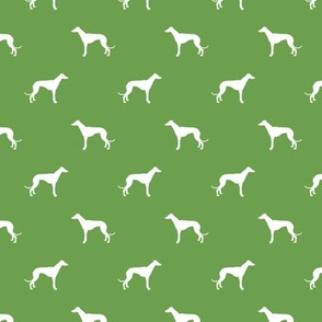 asparagus green greyhound dog silhouette fabric