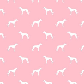 blossom greyhound dog silhouette fabric