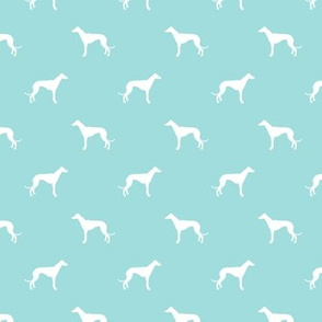 blue tint greyhound dog silhouette fabric