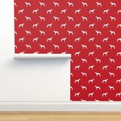 fire red greyhound dog silhouette fabric