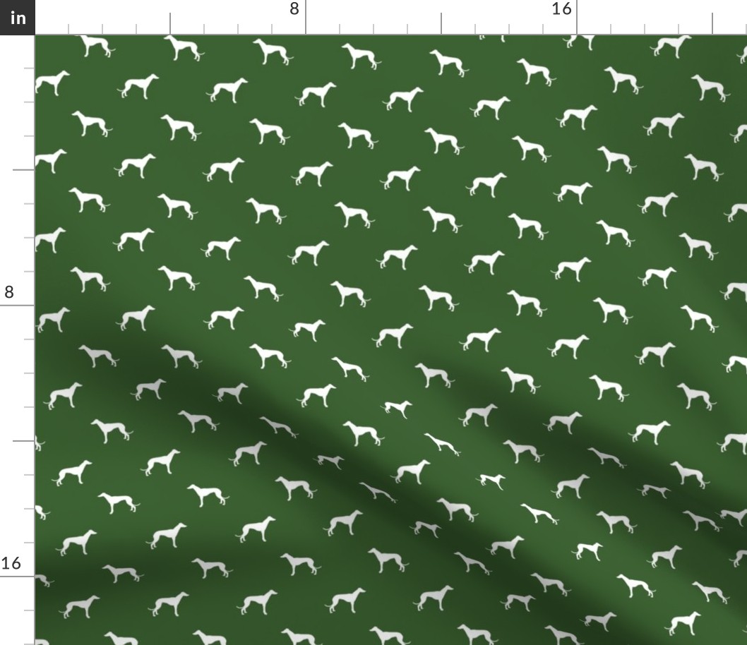 garden green greyhound dog silhouette fabric