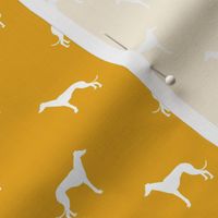 golden  greyhound dog silhouette fabric