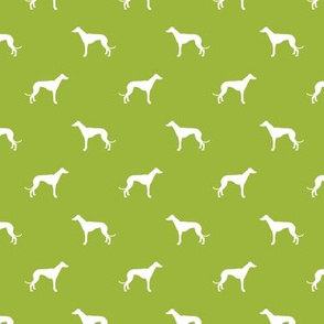 lime green greyhound dog silhouette fabric