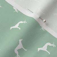 mist green greyhound dog silhouette fabric