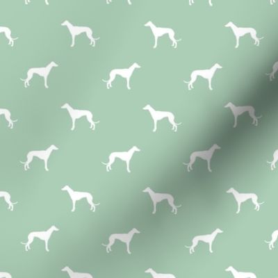 mist green greyhound dog silhouette fabric