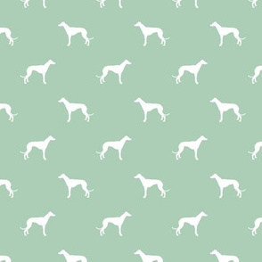 mist green greyhound dog silhouette fabric