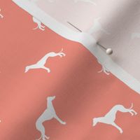 peach greyhound dog silhouette fabric