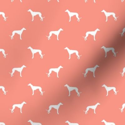 peach greyhound dog silhouette fabric