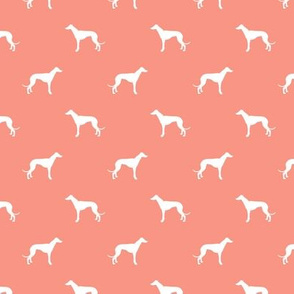 peach greyhound dog silhouette fabric