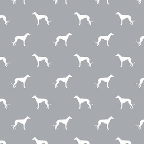 quarry grey greyhound dog silhouette fabric