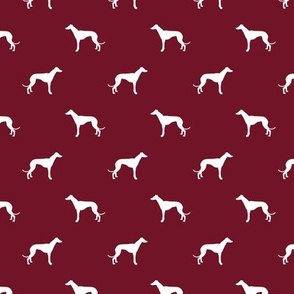 ruby red greyhound dog silhouette fabric