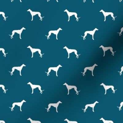 sapphire  greyhound dog silhouette fabric