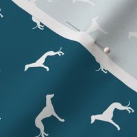 sapphire  greyhound dog silhouette fabric