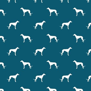 sapphire  greyhound dog silhouette fabric