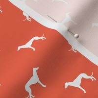 scarlet greyhound dog silhouette fabric