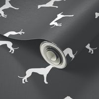 shadow greyhound dog silhouette fabric