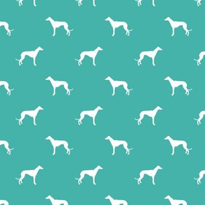 turquoise greyhound dog silhouette fabric