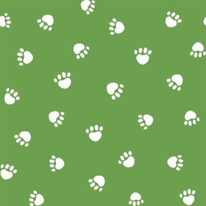 asparagus green paw print fabric, pet fabric, dog fabric, cat fabric