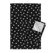 black and white paw print fabric, pet fabric, dog fabric, cat fabric