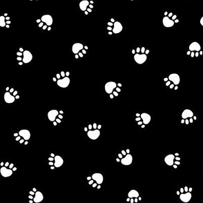 black and white paw print fabric, pet fabric, dog fabric, cat fabric