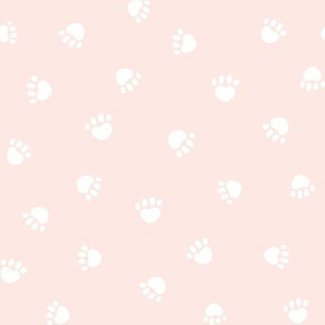 blush paw print fabric, pet fabric, dog fabric, cat fabric