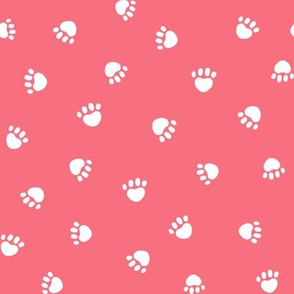 brink pink paw print fabric, pet fabric, dog fabric, cat fabric