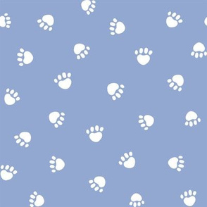 cerulean paw print fabric, pet fabric, dog fabric, cat fabric