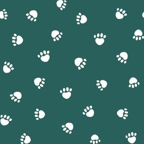 eden green paw print fabric, pet fabric, dog fabric, cat fabric