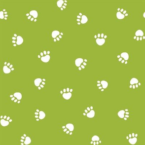 lime green paw print fabric, pet fabric, dog fabric, cat fabric