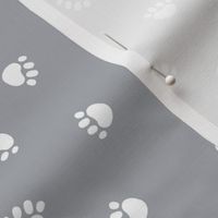 quarry grey paw print fabric, pet fabric, dog fabric, cat fabric