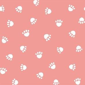 sweet pink paw print fabric, pet fabric, dog fabric, cat fabric