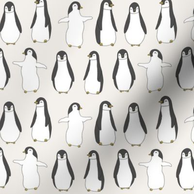 penguin // penguins pingu cute baby nursery off-white penguins fabric penguin fabric