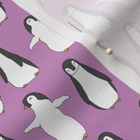 penguin // purple pingu penguins bird fabric cute pingus design fabric birds winter design