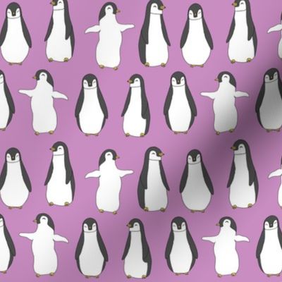 penguin // purple pingu penguins bird fabric cute pingus design fabric birds winter design