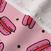 macarons // pink macaron fabric pink and white food sweets fabrics