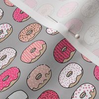 donut // pink and grey donuts fabric food bakery fabric andrea lauren 