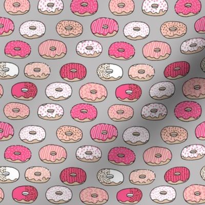 donut // pink and grey donuts fabric food bakery fabric andrea lauren 