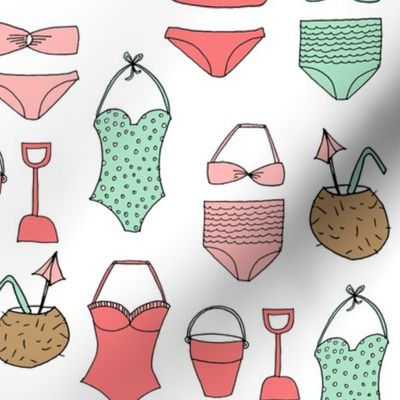 beach // summer swimsuits beach coconuts summer beach fabric