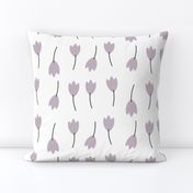 Tulips - lavender on white floral purple 