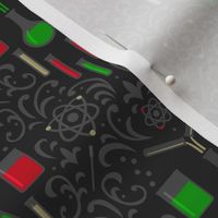 Mad Science Damask (Christmas)